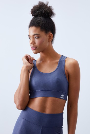 Petrol Yüksek Bel Toparlayıcılı Sırt Detaylı Slim Fit Büstiyer Kadın Tayt Takım - 95281 - TOMMYLIFE (1)