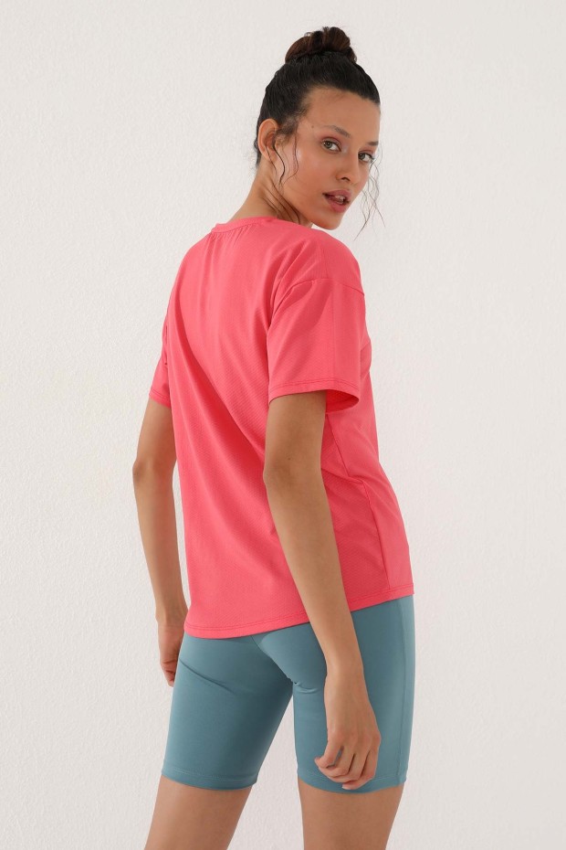Rose Arkası Uzun Kısa Kol Standart Kalıp O Yaka Kadın T-Shirt - 97152