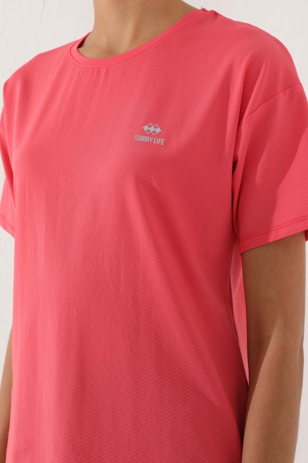 Rose Arkası Uzun Kısa Kol Standart Kalıp O Yaka Kadın T-Shirt - 97152