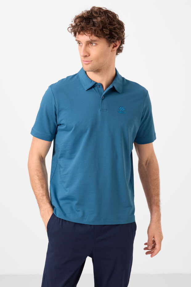 Saks Standart Kalıp Basic Polo Yaka Erkek T-Shirt - 87748 - 4