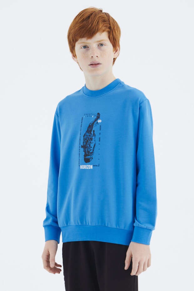 Saks Baskılı Erkek Çocuk Sweatshirt - 11174