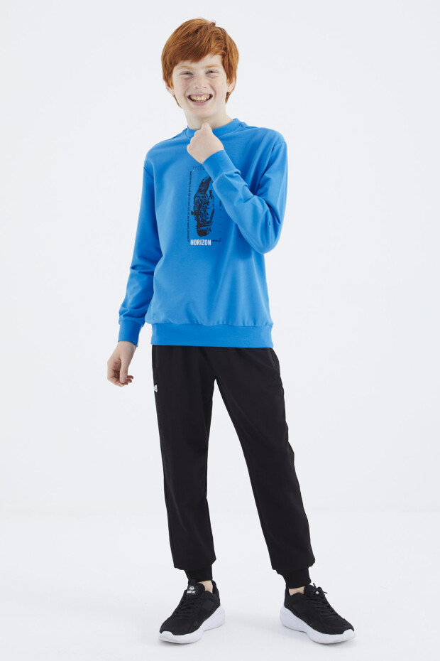 Saks Baskılı Erkek Çocuk Sweatshirt - 11174