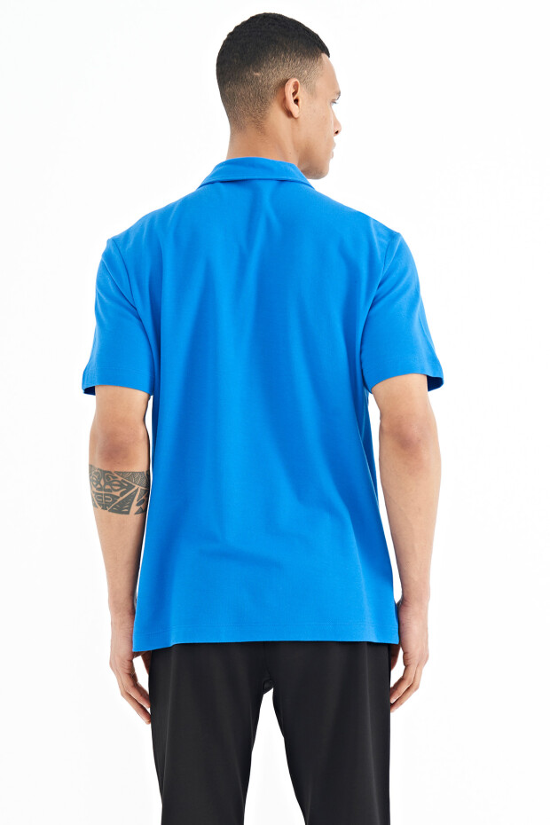 Saks Cep Detaylı Baskılı Standart Kalıp Polo Yaka Erkek T-Shirt - 88241