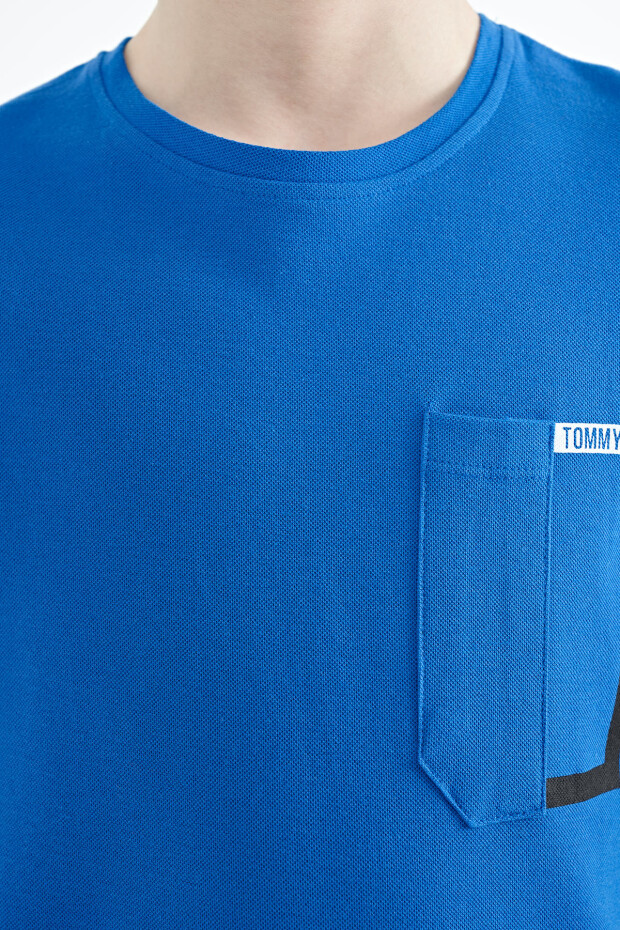 Saks Cep Detaylı O Yaka Standart Kalıp Erkek Çocuk T-Shirt - 11120 - 5