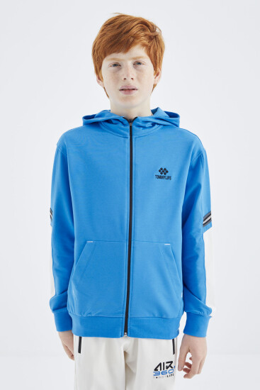 Saks Fermuarlı Erkek Çocuk Sweatshirt - 11180 - TOMMYLIFE (1)