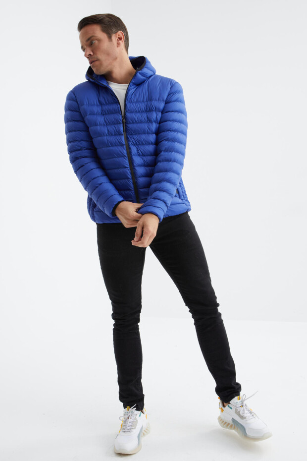 Saks Fermuarlı Standart Kalıp Soğuğa Dayanıklı Erkek Şişme Mont - 88167 - 5