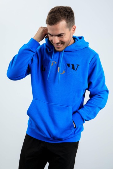 Grow Saks Yazı Nakışlı Kapüşonlu Rahat Form Erkek Sweatshirt - 88040 - Thumbnail