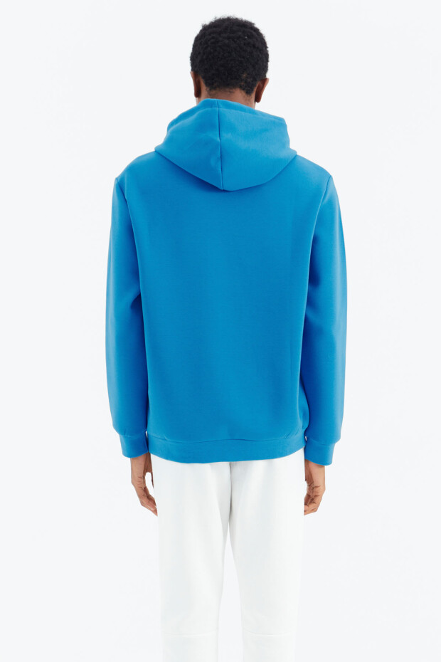 Saks Kapüşonlu Bağcıklı Baskı Detaylı Rahat Kalıp Erkek Sweatshirt - 88286