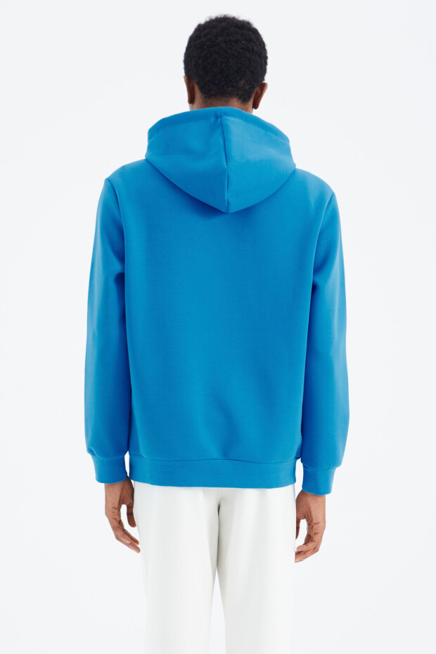 Saks Kapüşonlu Bağcıklı Baskı Detaylı Rahat Kalıp Erkek Sweatshirt - 88287