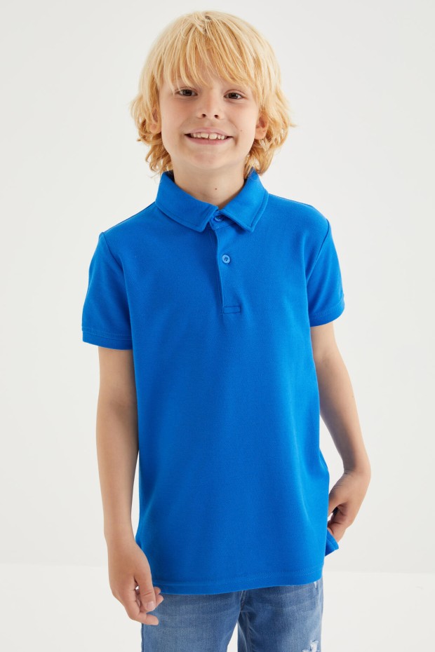 Saks Klasik Kısa Kollu Polo Yaka Erkek Çocuk T-Shirt - 10962