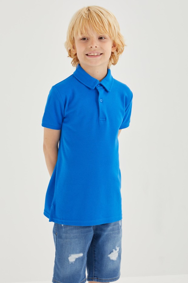 Saks Klasik Kısa Kollu Polo Yaka Erkek Çocuk T-Shirt - 10962