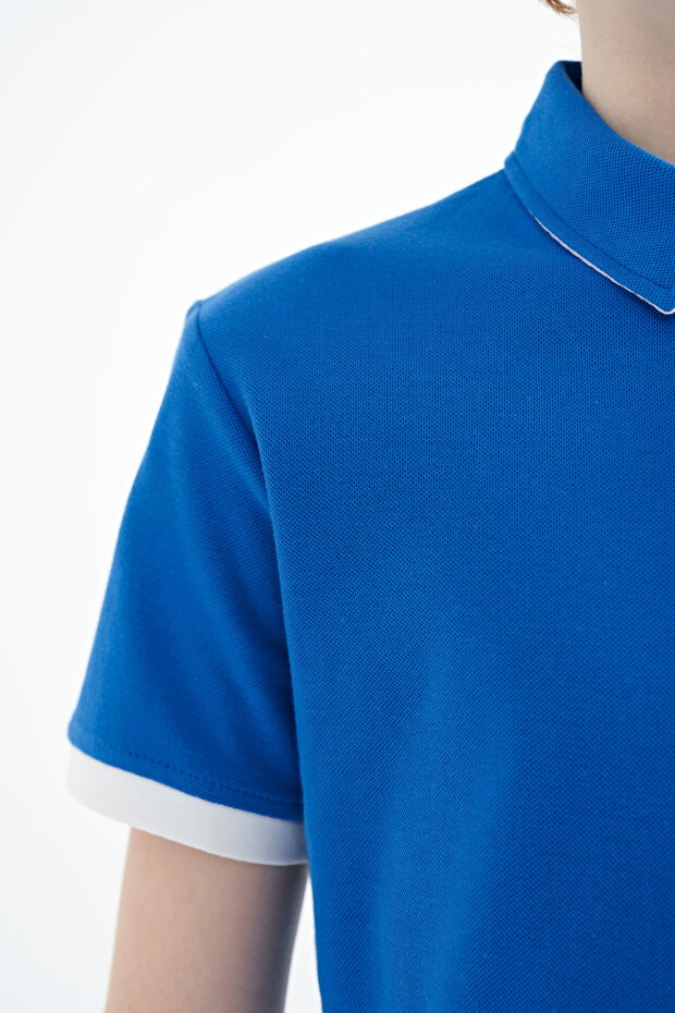 Saks Logo Nakışlı Standart Kalıp Polo Yaka Erkek Çocuk T-Shirt - 11083