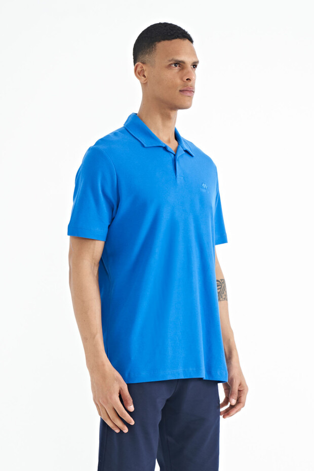 Saks Polo Yaka Logo Nakışlı Standart Form Erkek T-shirt - 88237