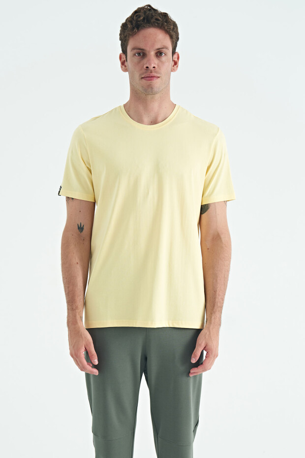 Sarı Erkek Basic Kısa Kol Standart Kalıp O Yaka T-shirt - 87911