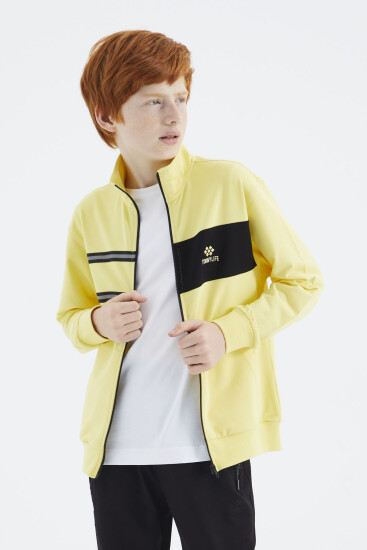Sarı Dik Yaka Erkek Çocuk Sweatshirt - 11183 