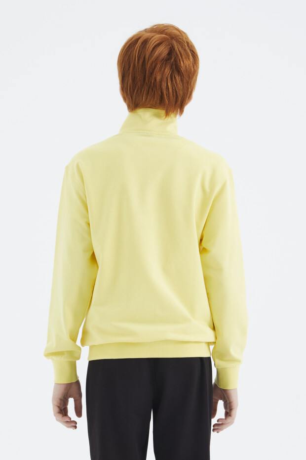 Sarı Dik Yaka Erkek Çocuk Sweatshirt - 11183