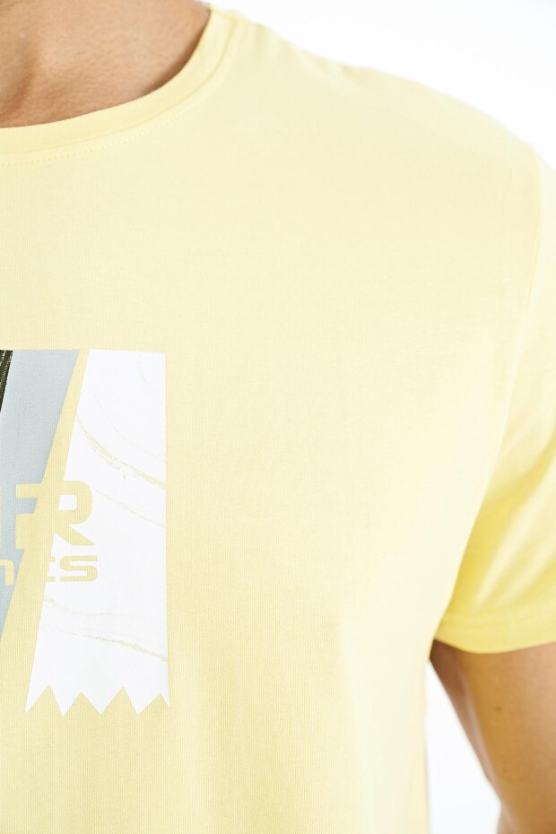 Frank Sarı Standart Kalıp Erkek T-Shirt - 88219