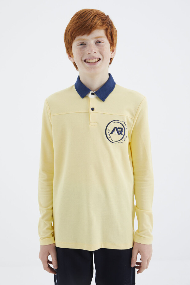 Sarı Polo Yaka Erkek Çocuk T-Shirt - 11172 - 7