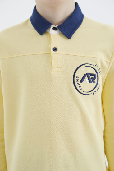 Sarı Polo Yaka Erkek Çocuk T-Shirt - 11172 - TOMMYLIFE (1)