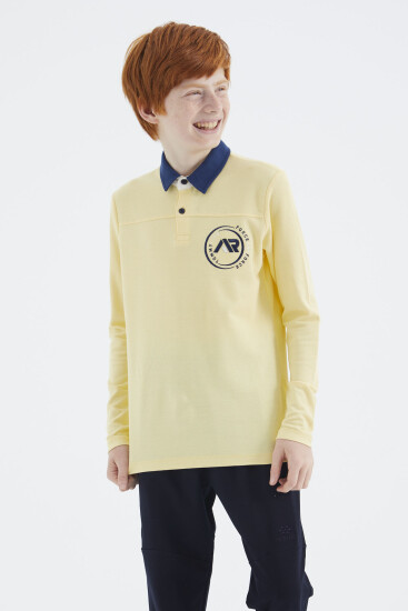 Sarı Polo Yaka Erkek Çocuk T-Shirt - 11172 