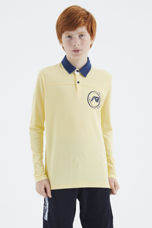 Sarı Polo Yaka Erkek Çocuk T-Shirt - 11172