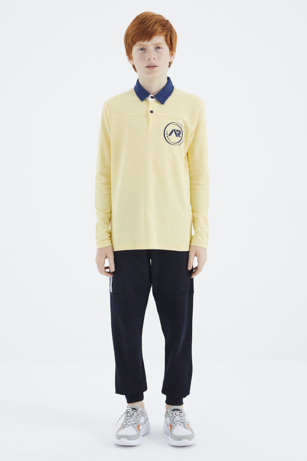 Sarı Polo Yaka Erkek Çocuk T-Shirt - 11172