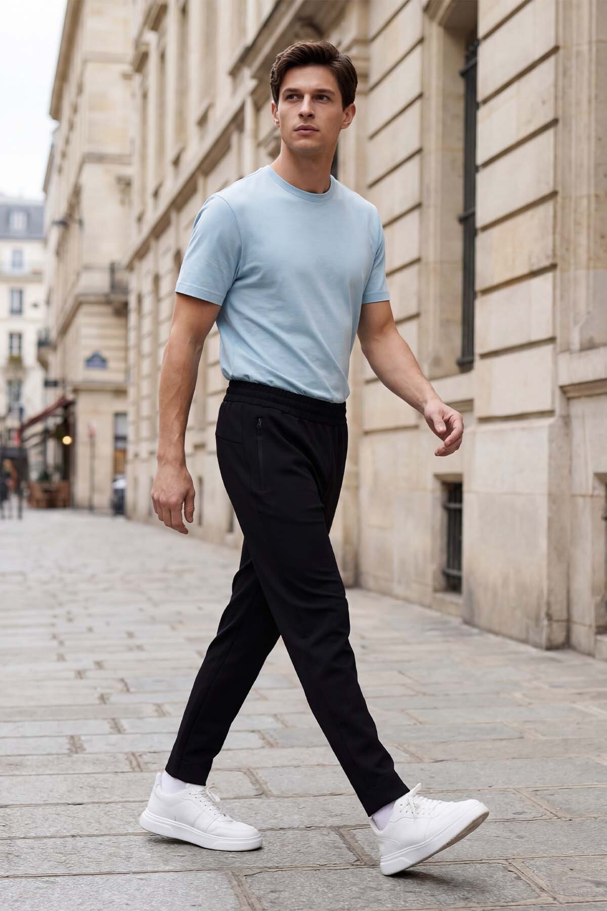 Barton Siyah Jogger Erkek Eşofman Alt - 84952 - Air Jones