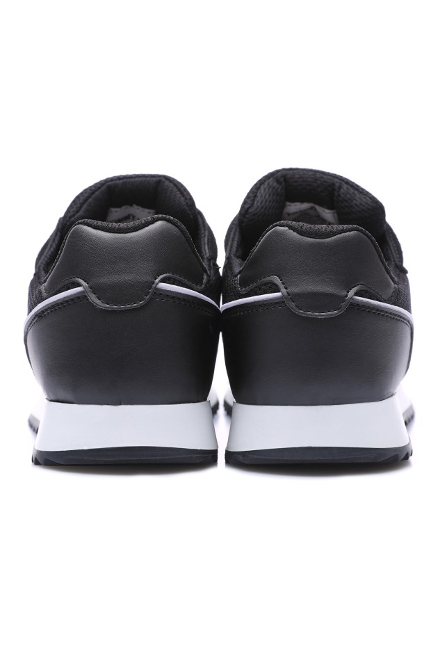 Siyah Bağcıklı File Detaylı Yüksek Taban Erkek Spor Ayakkabı - 89061