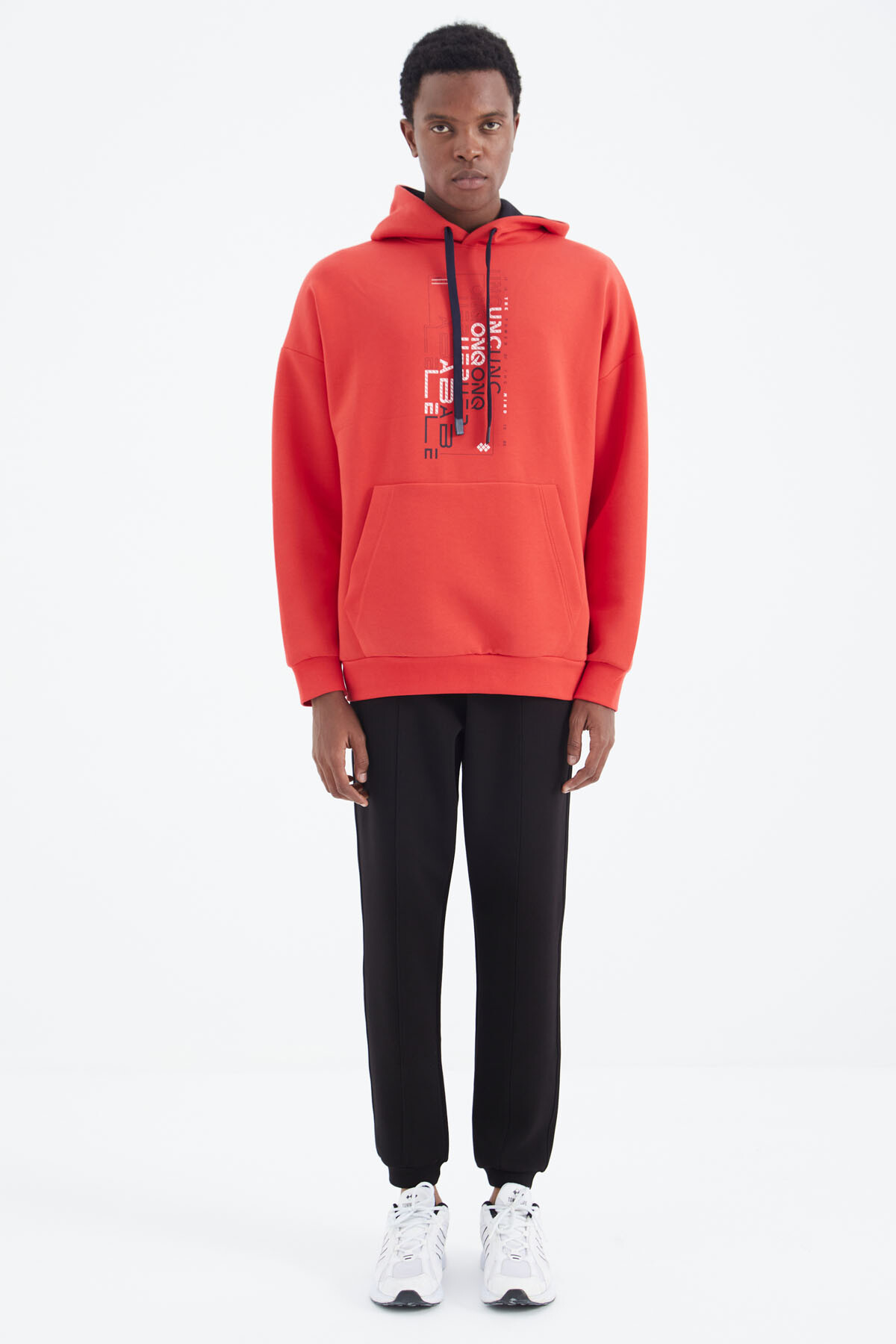 Siyah Bağcıklı Ön Dikiş Detaylı Standart Kalıp Erkek Eşofman Alt - 84994 - TOMMYLIFE