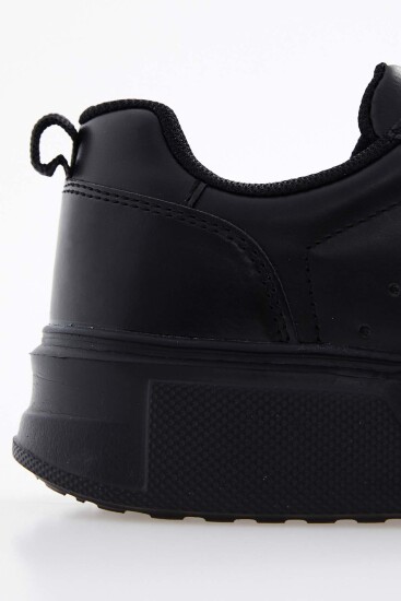 Siyah Bağcıklı Rahat Kalıp Kadın Spor Ayakkabı - 89105 - Thumbnail