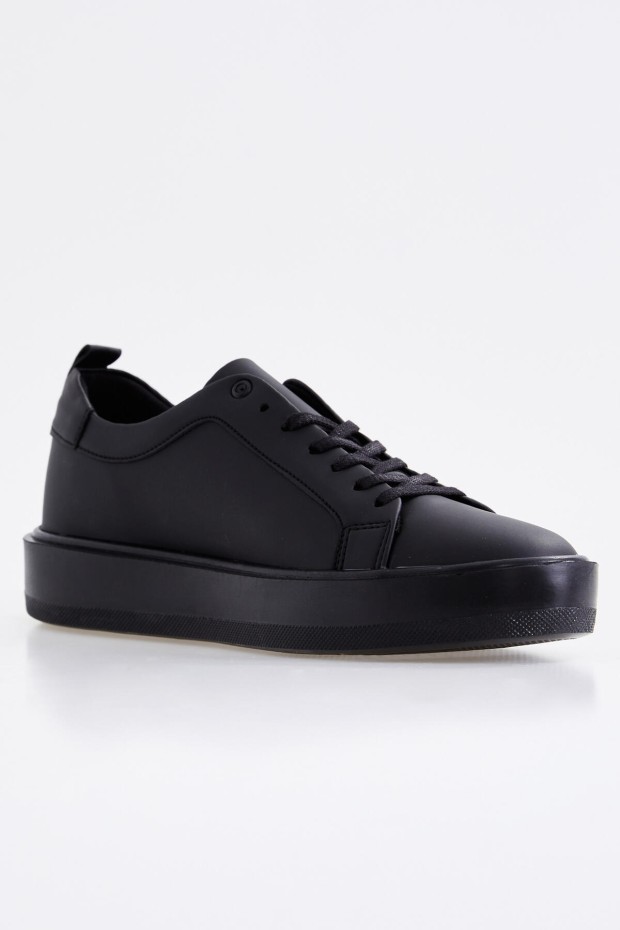 Siyah Bağcıklı Yüksek Taban Erkek Spor Ayakkabı - 89101