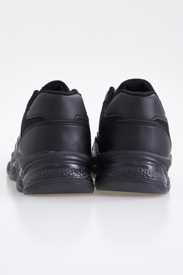 Siyah Bağcıklı Yüksek Taban Günlük Kadın Spor Ayakkabı - 89072