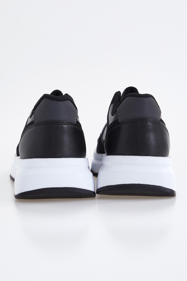 Siyah Bağcıklı Yüksek Taban Günlük Kadın Spor Ayakkabı - 89075