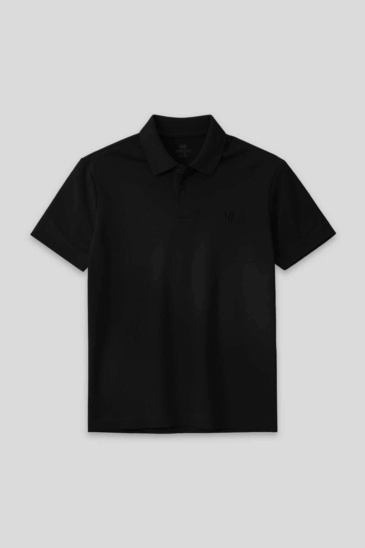 Siyah Standart Kalıp Basic Polo Yaka Erkek T-Shirt - 87768 - TOMMYLIFE (1)