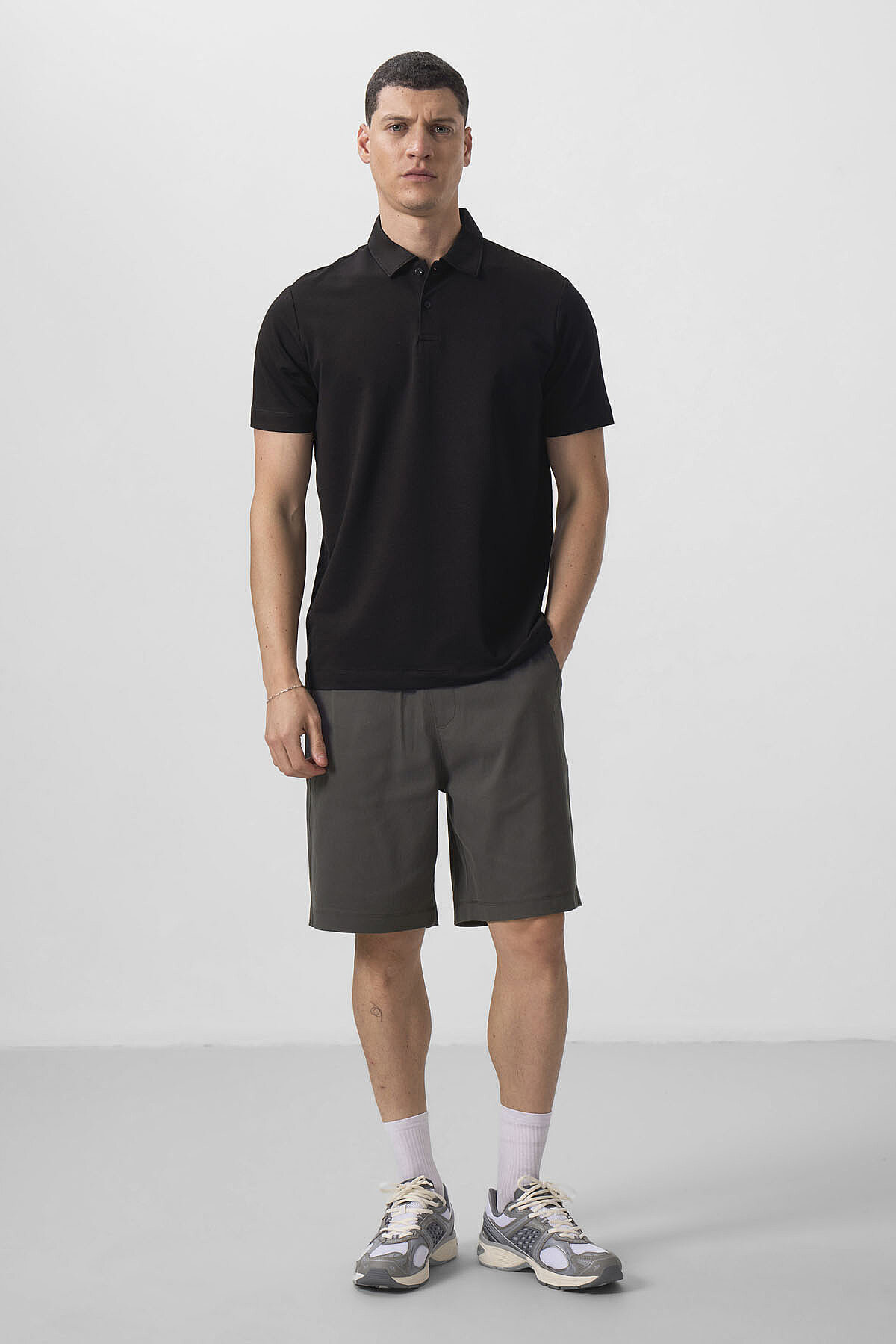 Siyah Standart Kalıp Basic Polo Yaka Erkek T-Shirt - 87768 - TOMMYLIFE (1)