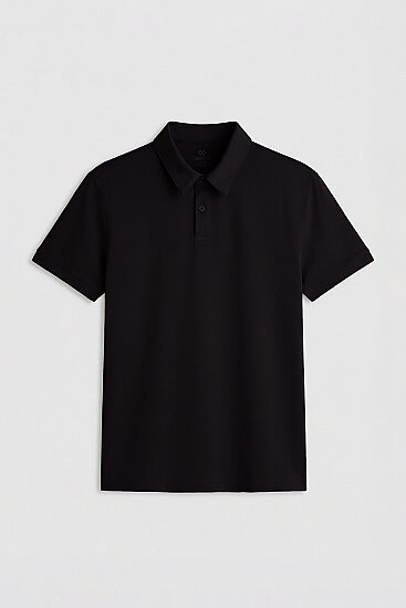 Siyah Standart Kalıp Basic Polo Yaka Erkek T-Shirt - 87768 