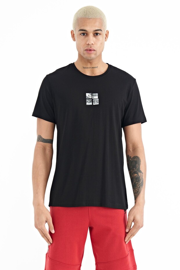 Miles Siyah Baskılı Erkek T-Shirt - 88222