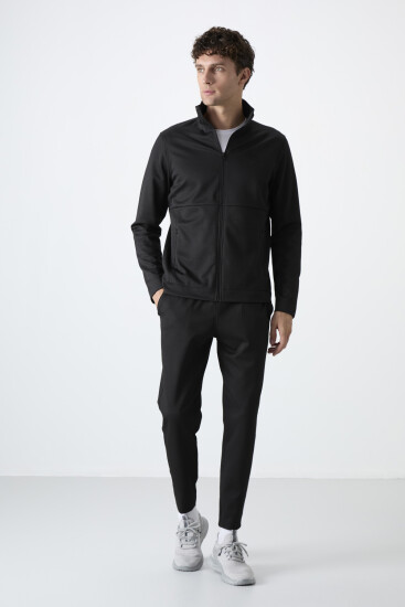 Carlos Siyah Standart Kalıp Erkek Eşofman Takım - 85209 