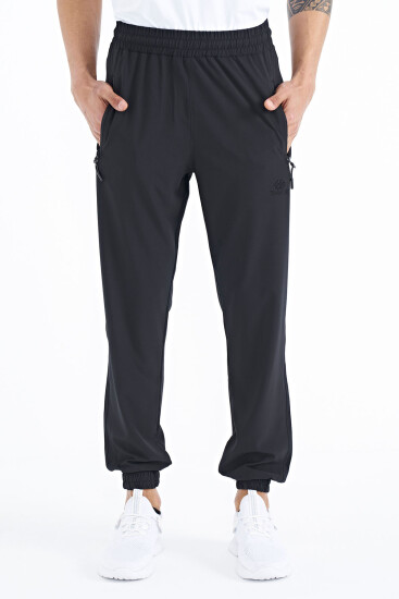 Siyah Erkek Basic Cepli Bağcıklı Rahat Form Lastik Paça Eşofman Altı - 84826 - TOMMYLIFE (1)