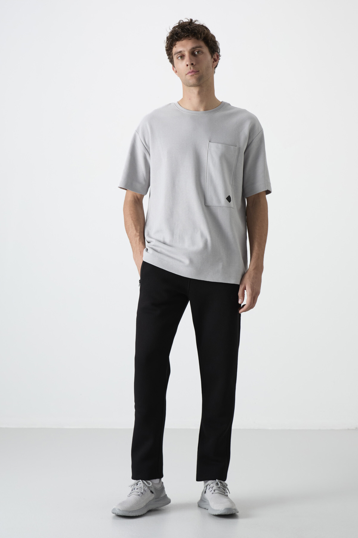 Carlo Siyah Şardonlu Erkek Eşofman Alt - 84942 - Air Jones