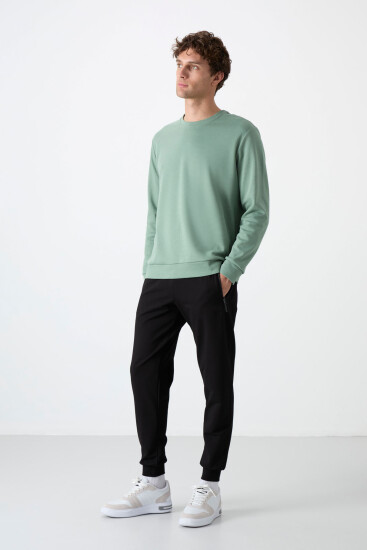 Siyah Fermuar Cepli Standart Kalıp Jogger Erkek Eşofman Alt - 84587 - TOMMYLIFE (1)