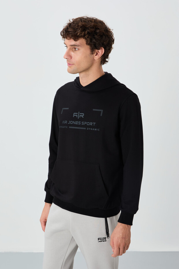 Galvin Siyah Kapüşonlu Erkek Sweatshirt - 88304