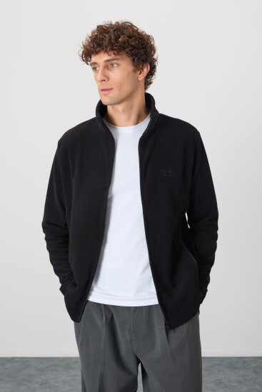 Hardy Siyah Standart Kalıp Polar Erkek Sweatshirt - 88299 