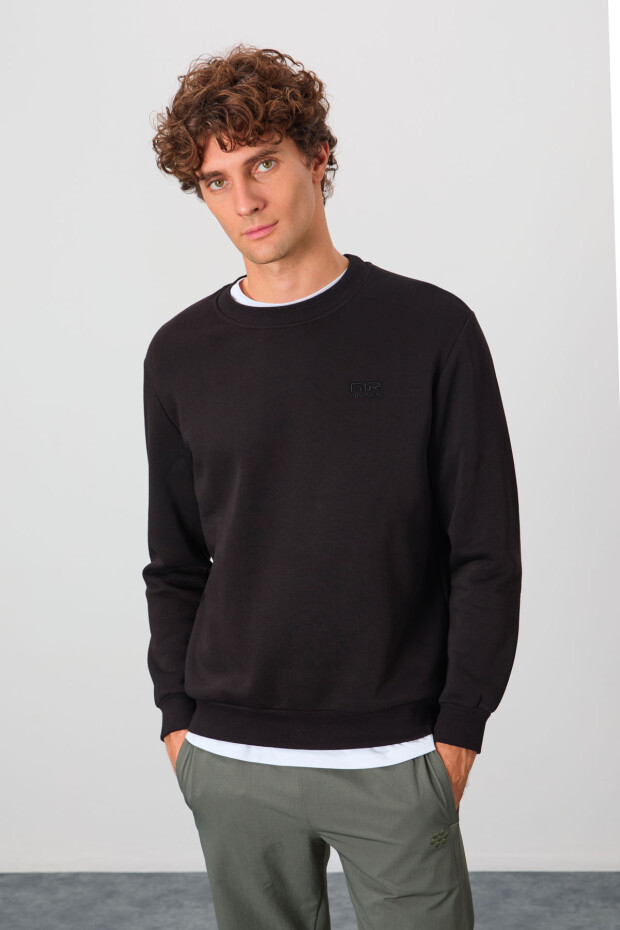 Omar Siyah Şardonlu Erkek Sweatshirt - 88137