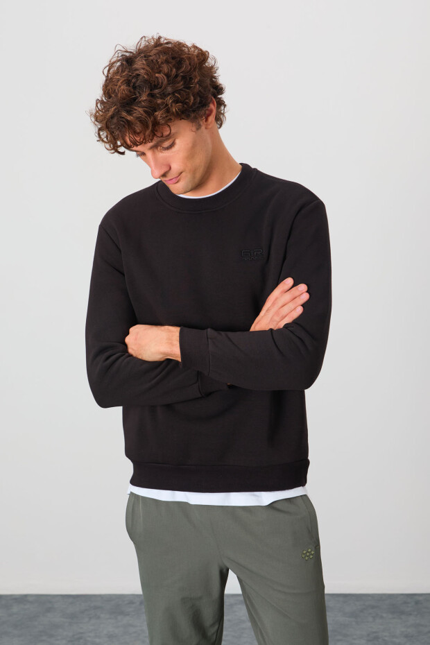 Omar Siyah Şardonlu Erkek Sweatshirt - 88137