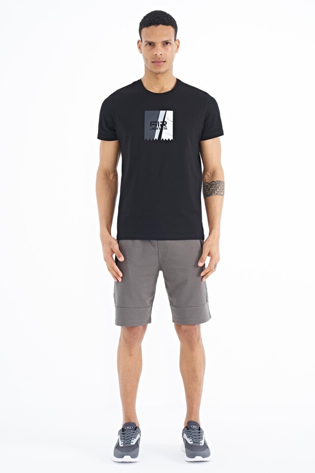 Frank Siyah Standart Kalıp Erkek T-Shirt - 88219