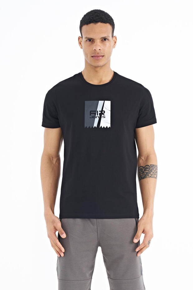 Frank Siyah Standart Kalıp Erkek T-Shirt - 88219