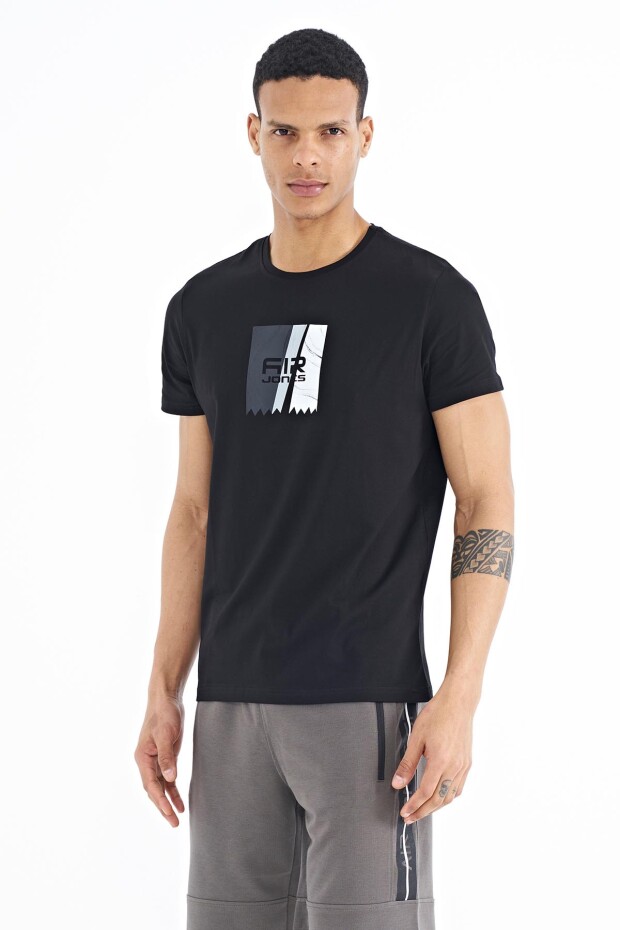 Frank Siyah Standart Kalıp Erkek T-Shirt - 88219