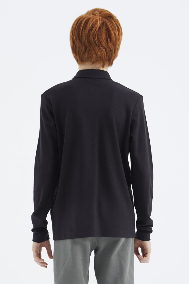 Siyah Polo Yaka Erkek Çocuk T-Shirt - 11172 - 8