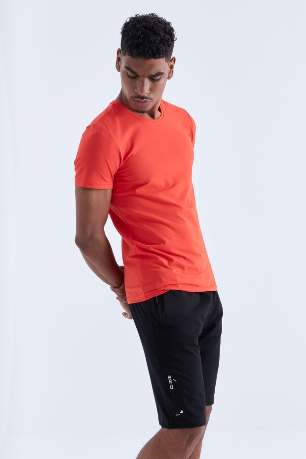 Siyah Tek Fermuar Cep Detaylı Bağcıklı Standart Kalıp Erkek Şort - 81202 - 7